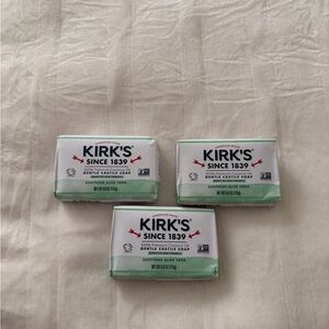 Kirk’s Castile Bar Soap Aloe Sensitive Skin Formula,Vegan Aloe 3 Pack